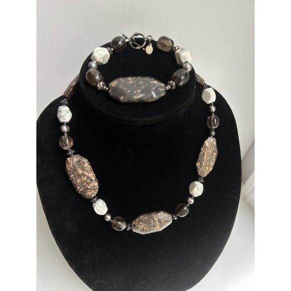 Donna Dressler Necklace & Bracelet Set Beads 925 Sterling Silver - Picture 2 of 13